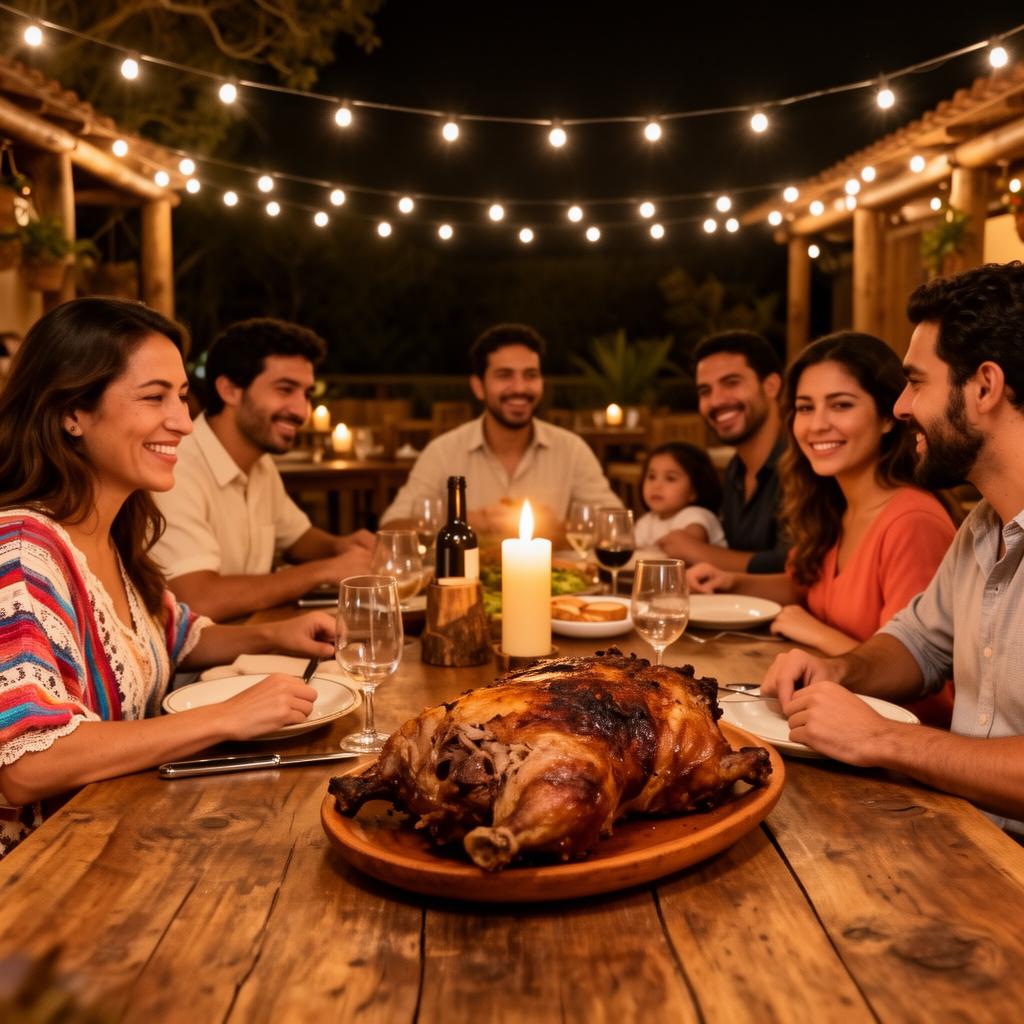 Familia compartiendo en Rancho Los Domínguez